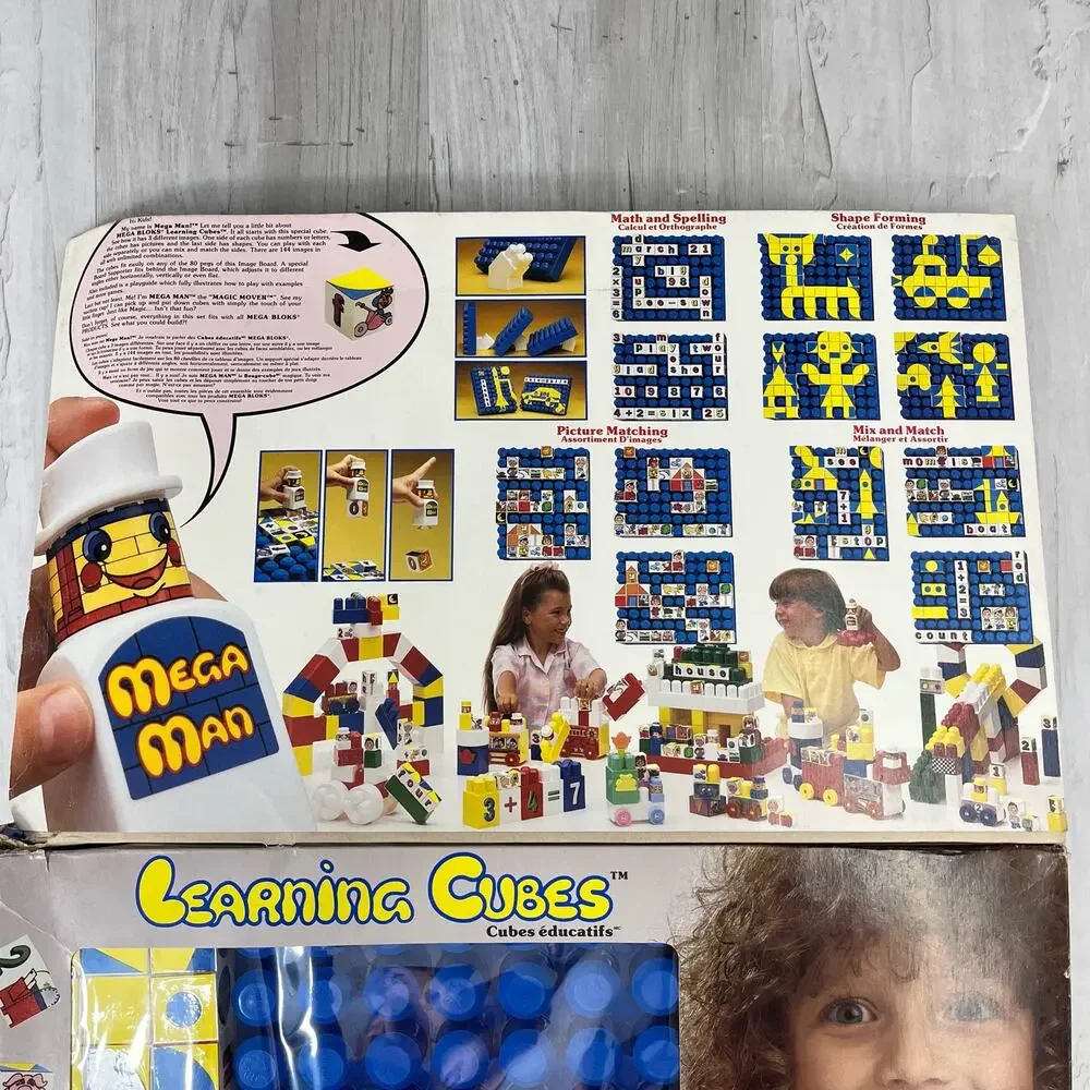 Vintage 1988 Ritvik Mega-Bloks 9002 Learning Cubes Alphabet